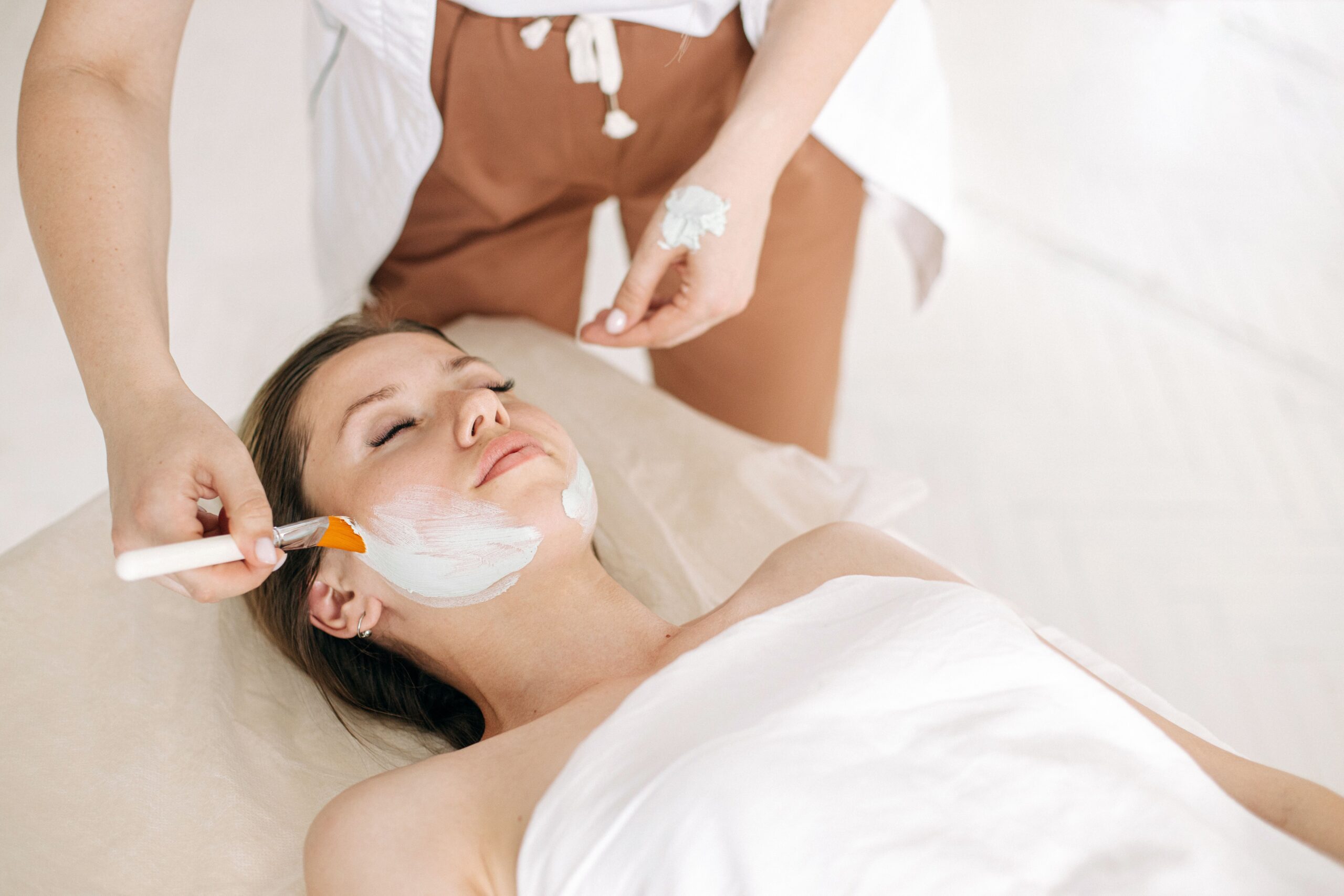 Patient getting a facial treatment at a medspa